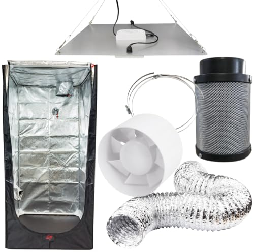 Weedness Grow Box Set completo LED 120 Watt Basic 60 x 60 x 160 cm – Tenda da allevamento per interni