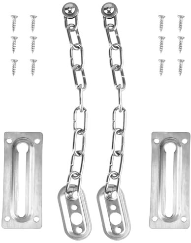 SynapSYA 2 Stücke Tür Sicherheitskette Anti-Blutegel Tür Sicherheit Tür Schutzschloss Tragbares Schloss Edelstahl Heavy Duty Riegelschlösser TüRkette