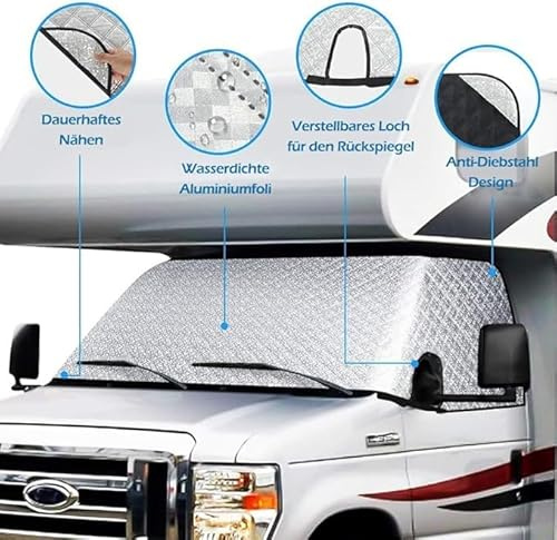 Big Ant FIAT Ducato 5-7m Wohnwagen Abdeckung Wohnmobil Schutzhülle, Abdeckplane Schneedichte Regendichte Thermomatte Außenisoliermatte für FIAT Ducato ab Baujahr 2006，RV Fensterabdeckungen