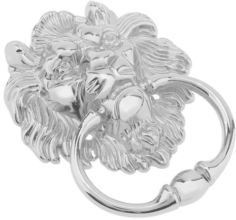 SynapSYA TüRklopfer 1Pc 6 Zoll Türklopfer mit Befestigungsschrauben 3 Farben Wohnkultur Kopf Griff Pull Tür(Chrome)