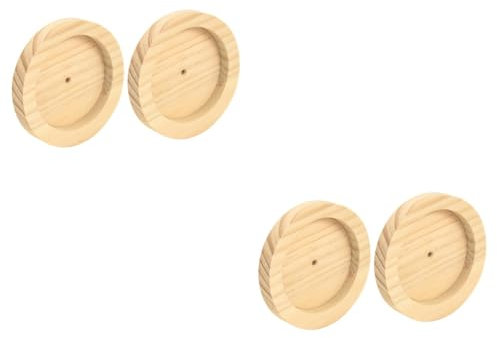 Kisangel 4pcs Wooden Pet Feeder Bite-resistant Food Bowl for Hamster Guinea Pig Squirrel Compact and Practical