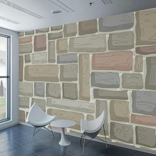 ZEZILE Cartoon Ziegel Stein Muster Tapete Zuhause Innendekoration Wandbild Custom Jede Größe 3D Relief Textur Tapeten