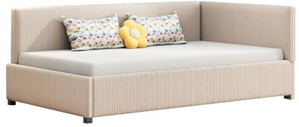 Billg Schlafsofa 90×200 cm, Modernes Schlafsofa mit Schlaffunktion, Schlafsessel Links und Rechts Austauschbar, Kinderbett Hautfreundlicher Samtstoff, Sofa Bed Mit Lattenrost, Ohne Matratze