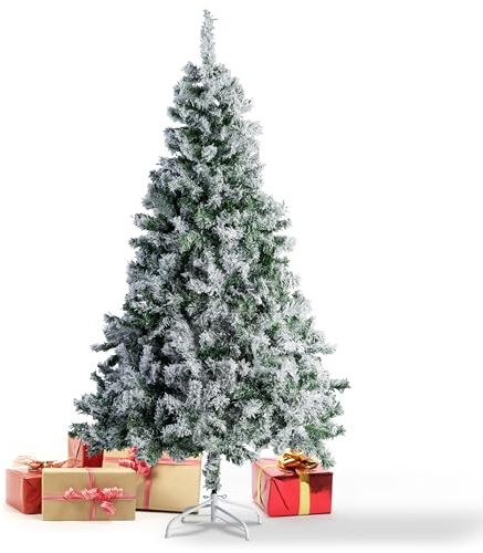 Xonic® Claus Premium künstlicher Weihnachtsbaum Schnee 210cm - Schnee Tannenbaum künstlich beschneit mit Metall-Ständer - Snow Christmas Tree