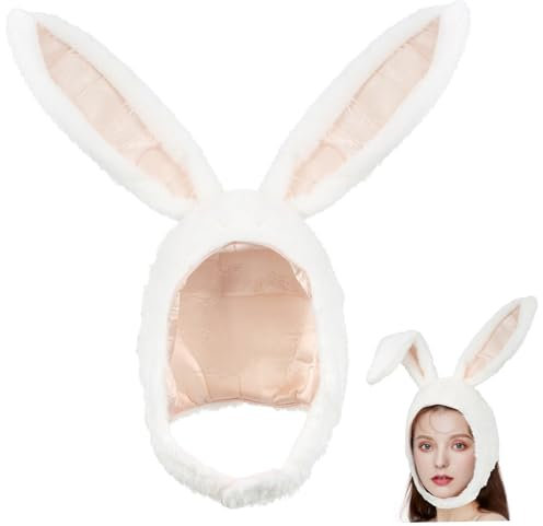MUSISALY üsch Hase Ohren Hut Mit Beweglichen Ohren Für Damen Und ädchen Lustige Tiermütze Für Kostüme Fotografie Und Feste