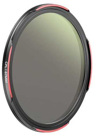 TELESIN 67mm Filtre Polarisant, Circulaire Filtre CPL, Objectif D'appareil Photo DSLR, Verre Multicouche à Revêtement Nanométrique, Revêtement AR&AF, Réduit Les Reflets, Améliore Les Couleurs