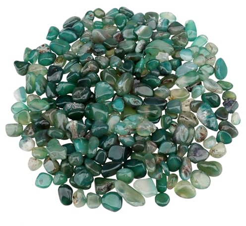 ginojex 435g pescado tanque grava natural guijarro pulido piedras trituradas masa de forma irregular piedras jugosas jarrón relleno acuario decorativo - verde