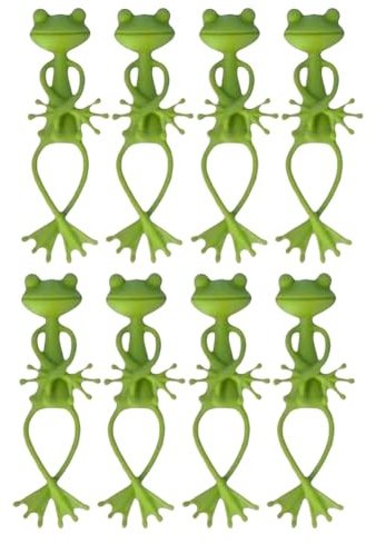 Giyofom Clips in Form eines Frosches für Pflanzen, 8 Stück, flexible Clips, verstellbar, zum Befestigen von Pflanzenstielen im Garten, ideal für das Anpflanzen von Gemüse und Weinreben.