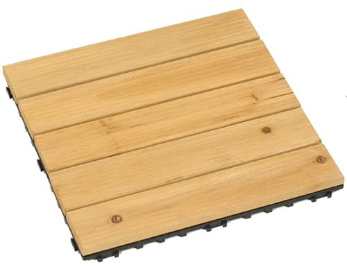 Piastrelle per Giardino Da Esterno Effetto Pietra, Mattoni per Esterno Giardino, Pavimento Pvc per Esterni con Incastro Sistema e Drenaggio A 11pcs