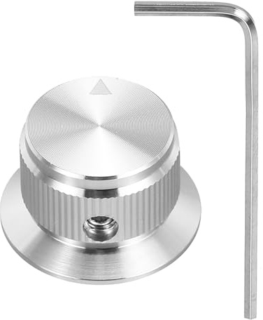 QUARKZMAN Potentiometer Drehknopf 6mm Aluminium Volume Tone Control Top Hat Knobs with L-Type Hexagonal Wrench for Guitar Instruments Audio Mixer Amplifier Silver