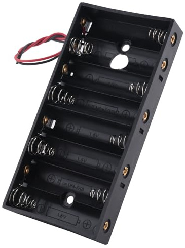 Aboiled Support en plastique pour 8 piles AA 1,5 V 2 A - Boîte de rangement standard 12 V avec câble de raccordement