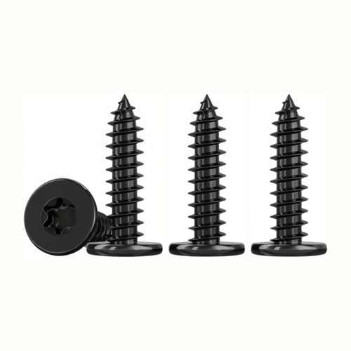 ‌Drenky M4 Blechschrauben Flachkopf Schwarz Edelstahl A2 V2A Schrauben Torx M4 x 20mm, 50 Stück Edelstahlschrauben‌ mit Flachem Kopf Perfekt für Möbelbau und Holzkonstruktionen