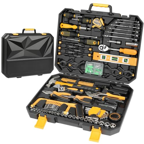 GALAX PRO 197Pcs Hand Tool Kit, Household & Auto Repair Tools-Carry Case | Hand Repair Kit Includes Sockets, Pliers, Screwdrivers & Wrenches, Equipped for Household, Automotive And Daily DIY