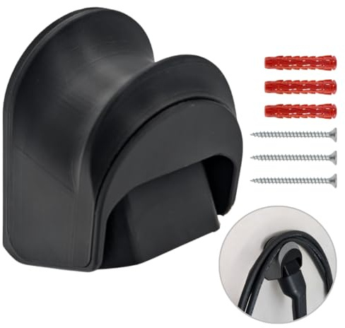 3disto Wandhalterung für Typ 2 Stecker und Ladekabel mit Schwenkmechanismus (Kabelbinder oder Schrauben) | Made in Germany | passend für alle Typ 2 Stecker | in 3 Farben (schwarz mit Schrauben/Dübel)