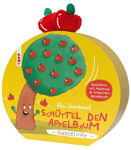 Schüttel den Apfelbaum - Bastelbox: 6 Anleitungen, buntes Bastelmaterial, Rätselbuch (16 Seiten, Softcover)