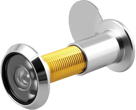 Chrome Door Viewer Peephole 200° Wide Angle Security Door Spy Hole | Silver Door Peephole with Real Glass Lens and Privacy Cover, Fits 35-55mm Doors for Home, Office Hotel Security Installation