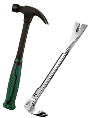 Multipurpose Steel Claws Hammer and Crowbars Set Furniture Disassembly Tool Designed for Woodworkers and Craft Enthusiasts RustResistant Pry Club