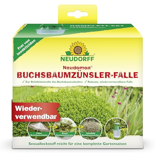 Neudorff Neudomon Boj - Trampa para controlar el tiempo de vuelo de los firesores de boj de forma fácil y segura, contra mariposas, juego