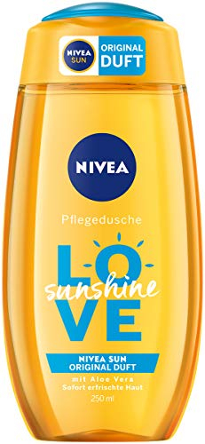 Nivea Welcome Sunshine Shower Care with Aloe Vera in 6er Pack (6 x 250 ML), Mild Shower Gel with the Unique Nivea Sun Sunscreen Scent, Summer Fresh Shower Maintains the Skin