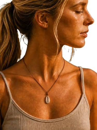 ★ KAURI MUSCHEL & KERAMIK ★ Surfer Kette, Halsband, Unisex, verstellbare Knoten