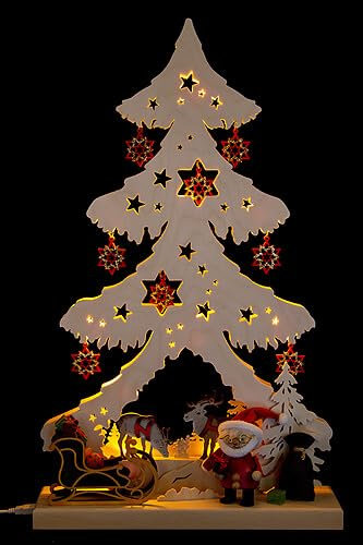 Ratags Lichterspitze Tanne Weihnachtsmann mit roten Sternen - 31x51 cm