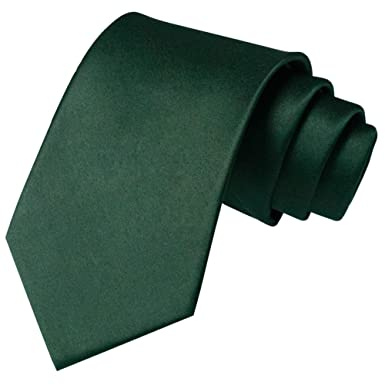 JEMYGINS Dark Green Tie Silk Necktie for Men Business and Wedding