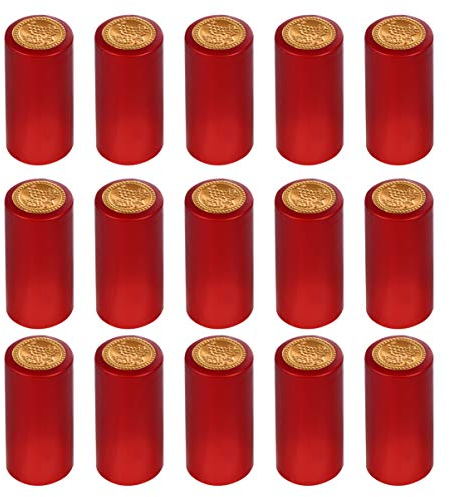 Toddmomy 100 Pcs Rétractation de Vin Capsules Rétractables à La Chaleur des Manches de Refroidissement du Vin pour Les Manches à Usage Professionnel Et à Domicile (Vin Rouge)