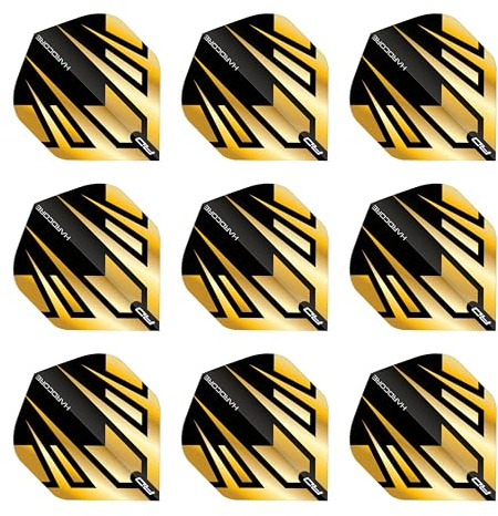 RED DRAGON Hardcore Premium Gold und Schwarz Tribal Dartflug - 3 Set pro Packung (insgesamt 9 Dart-Flights)