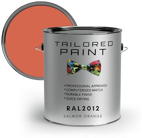 RAL2012 Salmon Orange 500ml Direct To Metal 1k Brush or Spray On Paint Gloss Smooth Finish Exterior & Interior (All-in-One Primer, Undercoat & Topcoat - Corrosion & Rust Resistant)