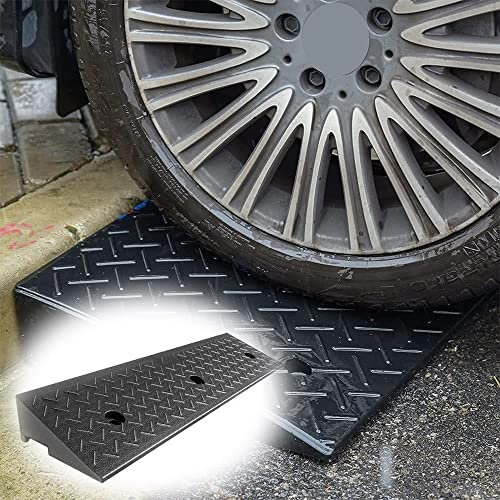 KADEUX Schwellenrampe Tragbare Auto Bordsteinrampe, 5cm 6cm 7cm 8cm 9cm 10cm rutschfeste Gummi Auffahrkeile, Rollstuhlrampe Für Autos, Fahrräder, Motorroller, Fahrzeug (Size : 100x25x7cm)