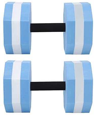Hanteln für Wassergymnastik, Wasserdichte Schwimmende EVA-Hanteln für Hallenbäder (Rautenförmiges Blau, Weiß, Blau)