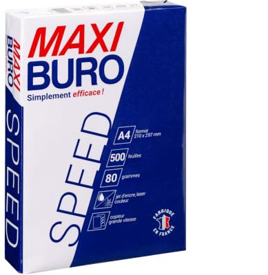 Ramette papier Speed A4 80 g - 500 feuilles - Blanc - Maxiburo