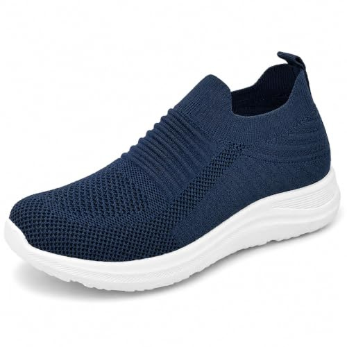 JOMIX Scarpe Senza Lacci Donna Estive Comode Leggere Traspiranti Casual Sneakers Slip On Ginnastica Camminata PD2403 Blu, 40