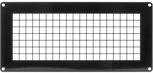 Repa Market Rejilla de ventilación rectangular para espacio de rastreo de acero galvanizado negro de 25,4 x 11,4 cm (tamaño exterior) – Protector de ventilación de entrada y salida – Malla de