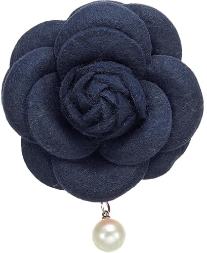 Broches en Forme de Fleur de Camélia, Broches Vintage en Tissu avec Perles Artificielles, Élégantes Épingles Florales pour Femmes, Chapeau, Robe, Chemise, Cravate, Violet