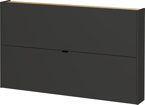 Germania Schuhschrank 1392-549 GW-Ameca, in Graphit/Navarra-Eiche-Nb., mit geringer Tiefe, 140 x 83 x 18 cm (BxHxT)