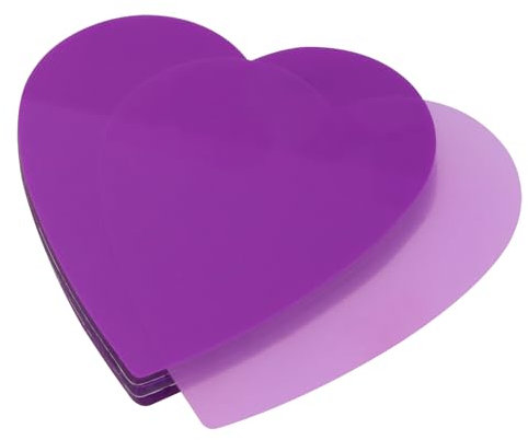 ONLYKXY Transparente Haftnotizen in Herzform, 7,1 x 7,2 cm, wasserdicht, selbstklebende Buchregister, 150 Blatt, PET-Marker, Haftnotizen, Block (lila)