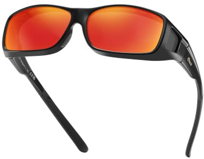 DUCO Herren und Damen Fit Over Sonnenbrille Polarisiert Unisex Brille UV400 Schutz Wrap Around Blendschutz Überbrille für Brillenträger Kleine Größe | Polarisiert Unisex Brille, UV400 Schutz, Blendschutz, Wrap Around Brille, Für Fahren Berg Klettern, Mittel & Kleine Größe