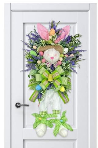Osterhasenkranz, Osterkränze für die Haustür, Künstlicher Hasenkranz für die Haustür, Künstlicher Eierkranz zu Ostern, Dekoration für Kamine, Fenster, Wand