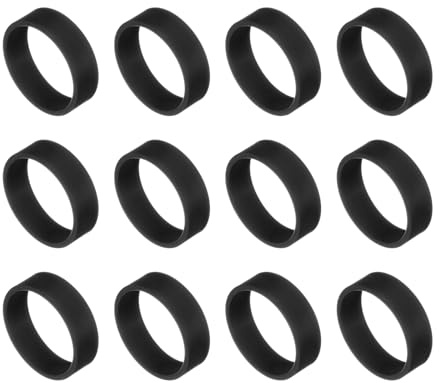 sourcing map 12Pcs Silicone Rubber Bands,20mm/0.8 Rubber Bands Rings Cable Ties Strong Elastic Bands Non-Slip for Cord Wrapping Bag Wraps, Black