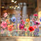 Adesivi per finestre con fiori HJZHII, adesivi murali floreali bifacciali in vetro 60 × 30 cm, pellicole per finestre con fiori per decorazioni domestiche, decorazioni per finestre da ufficio