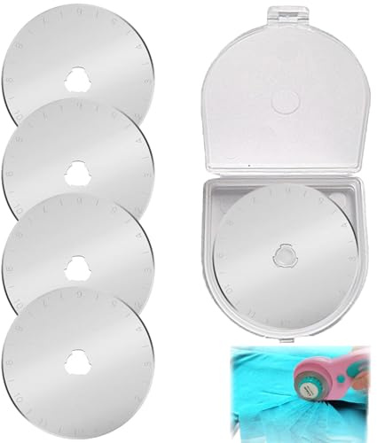 5PCS Rotary Cutter Blade 45mm Titanium SKS-7 Heavy-Duty Replacement | Fabric scrapbooking refill, compatible Olfa Fiskars Turecut, sharp practical edge, craft cutting, precision 5 pack