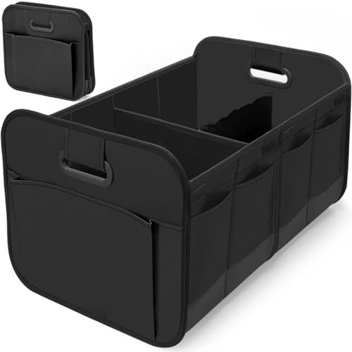 lomonmen Organizer Bagagliaio Auto,Organizer Baule Auto Pieghevole con Scomparti,Borse per Bagagliaio con Tasche Extra e Pareti Rinforzate,Cuscinetti Antiscivolo per Campeggio