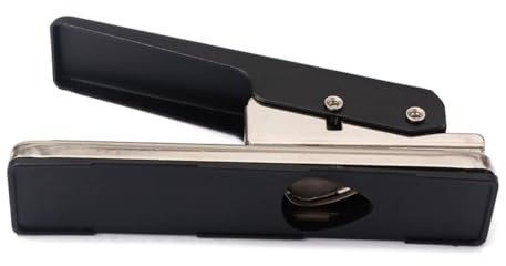 R26 Gitarrenplektrum Stanzer für Celluloid und Pvc, Präzise Formschneidung | Professionelles DIY Werkzeug, Schneidet Kunststoff bis 1mm, Metall und Kunststoff, Schwarze Ausführung