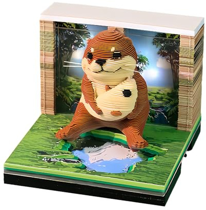 Calendrier 3D 2026 À Déchirer, Calendrier 2026 En Forme De Loutre 3D, Calendriers De Bureau 365 Jours, Utilisez Des Sculptures En Papier D'art Time Piece Calendar Pour Cadeaux Créatifs