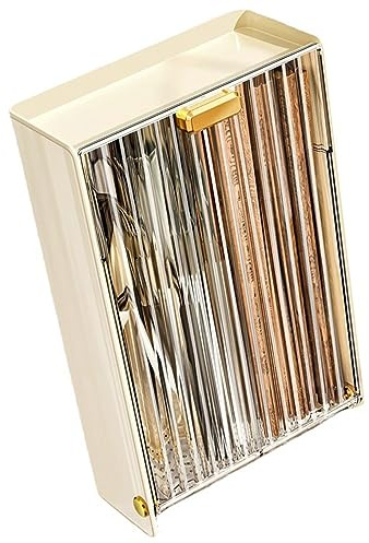 RASTKY Soporte para Palillos Montado en la Pared, Escurridor de Palillos de Plástico, Soporte para Utensilios, Cuchara para Cubiertos de Cocina, sin Drenaje (blanco crema)