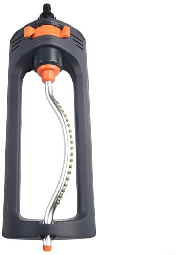 Arroseur oscillant avec 19 buses, tuyau de pulvérisation en aluminium et base en plastique, mode de pulvérisation réglable pour gauche/droite/double face, arrosage robuste pour grand jardin et