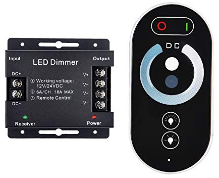 INHDBOX LED Dimmer 12V/24V Stufenloser Touch-Dimmer Mit Fernbedienung - Steuerung Bis 18A Regler Kontroller Für LED Strip Und Alle Dimmbaren Lampen