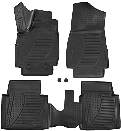 J&J AUTOMOTIVE | 3D Automatten Gummi Matten Gummifußmatten TPE Passend Für Lada Niva 2009-2019, Schwarz, Anti-Rutsch, Allwetter, 4-Tlg, Hohes Rand