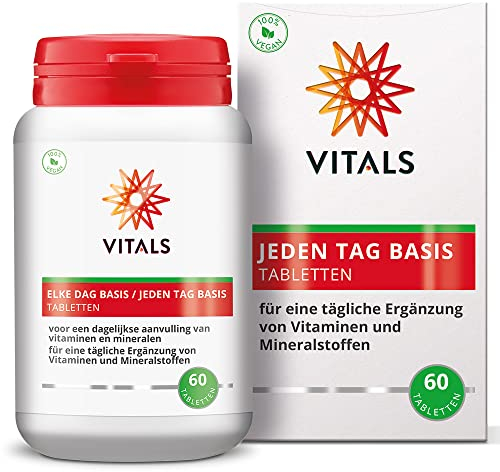Vitals Jeden Tag multivitamine tabletten - 60 vegane Tabletten. Vitamine & Mineralien Basisergänzung für Jugendliche & junge Erwachsene ohne Zusatzstoffe.